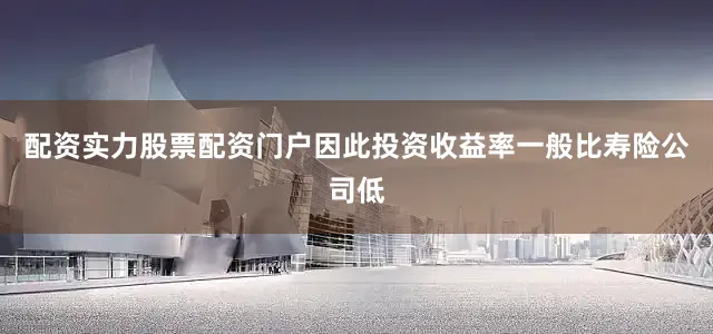 配资实力股票配资门户因此投资收益率一般比寿险公司低